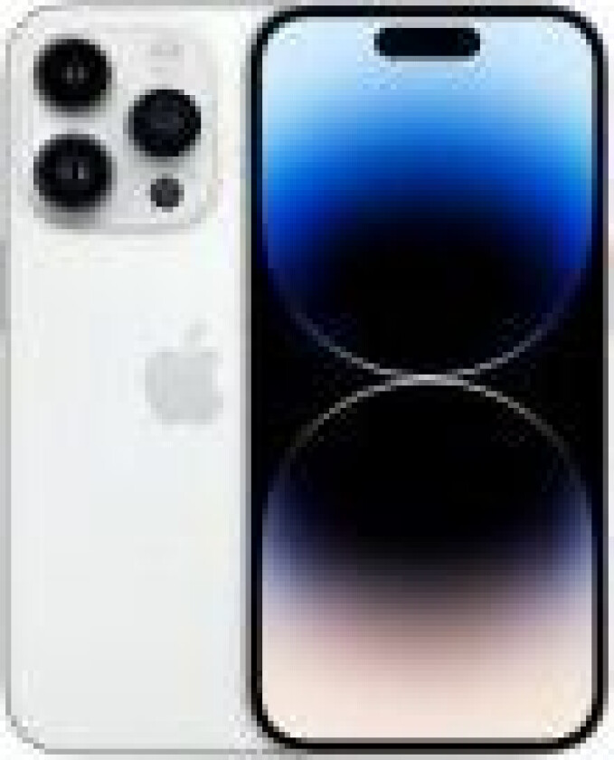 iPhone 14 Pro - 5G smartphone - dobbelt-SIM / Internminne 256 GB - OLED-display - 6.1 - 2556 x 1179 piksler (120 Hz) - 3x bakkamera 48 MP, 12 MP, 12 MP - front camera 12 MP - sølv