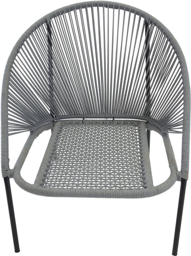 Bilde av Lindos lounge chair inkl. pute, stabelbar svart, grå.