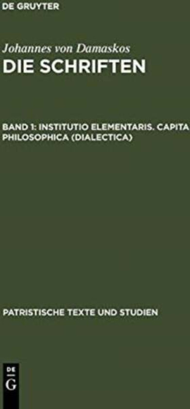 Institutio Elementaris. Capita Philosophica (Dialectica)