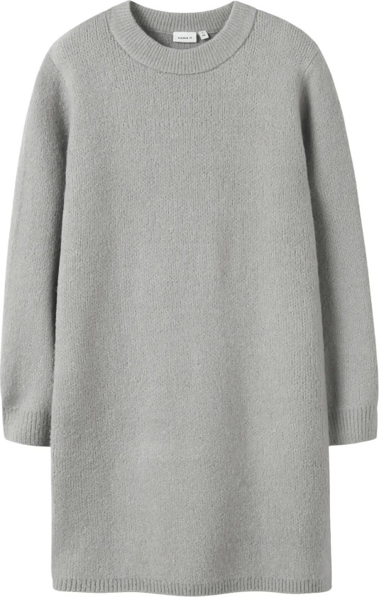Nkfomarian Ls Knit Dress - Grey - 140