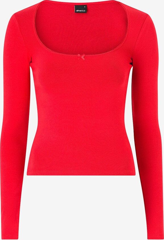 Topp Tight Rib Long Sleeve - Rød