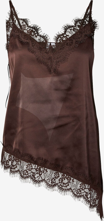 Topp pcNomi Strap Satin Lace - Brun