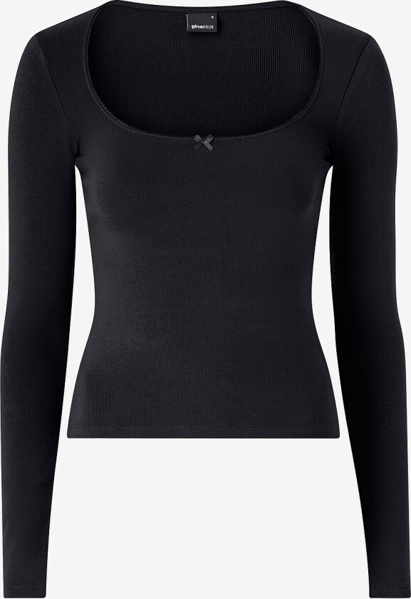 Topp Tight Rib Long Sleeve - Svart
