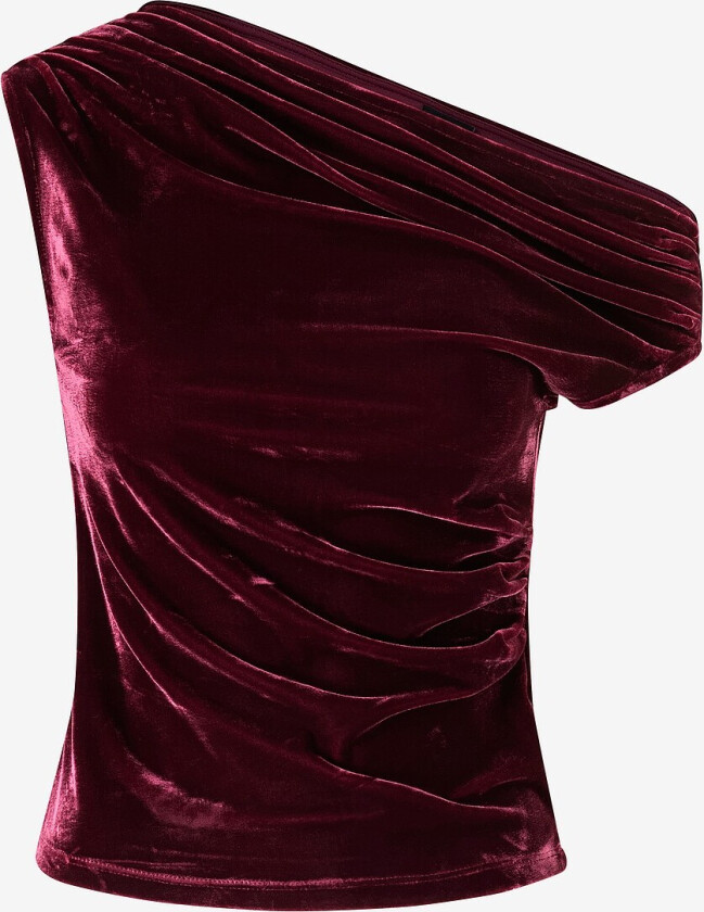 Topp Asymmetric Velvet - Rød