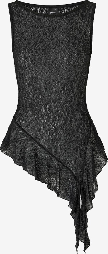 Topp Asymmetric Lace - Svart
