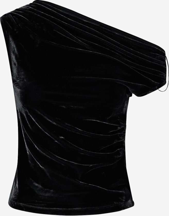 Topp Asymmetric Velvet - Svart