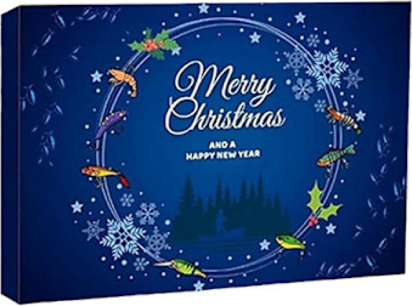 Jule Nedtellingskalender Fiske - 24 Dagers Fiskesett for Fiskere Voksen Mann Tenåringsgutter - Jul 2024 Overraskelsesgave