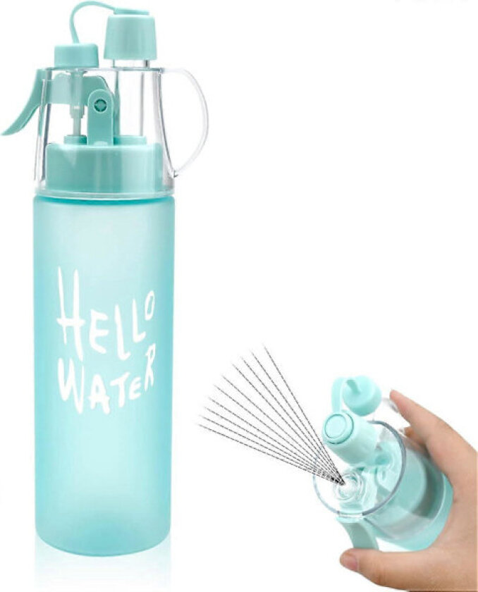 Vannsprayflaske Drikkeflaske med spray Sportsvannflaske for utendørs hydrering 580ml Drikkeflaske med Flip Straw, for fukting og nedkjøling