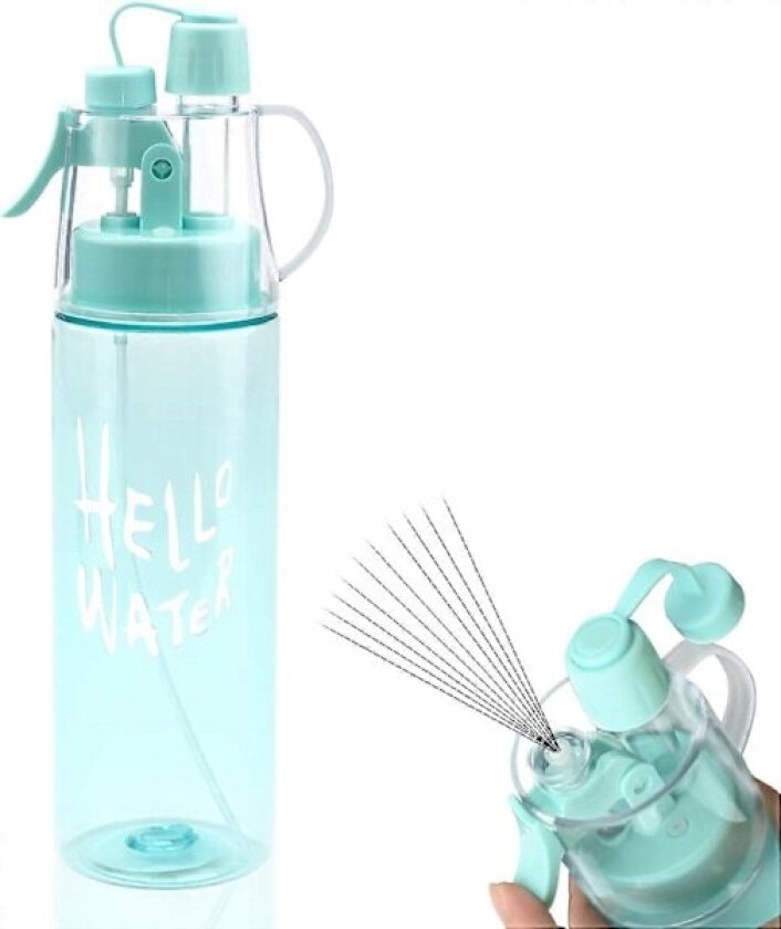 Vannsprayflaske Drikkeflaske med spray Sportsvannflaske for utendørs hydrering 580ml Drikkeflaske med Flip Straw, for fukting og nedkjøling