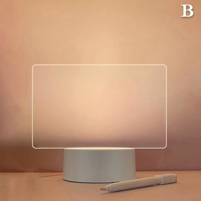 Notatblokk Kreativ USB LED Nattlys Meldingstavle Nattlys Med Penn DIY Nattlampe Dekorasjon