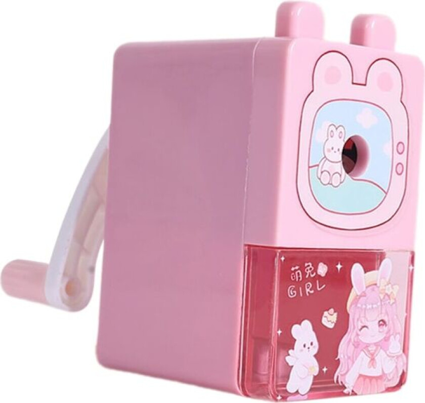 Håndsveiv Blyantspisser for Barn, Kunstnere og Kontorbruk, Jente med Kaninører