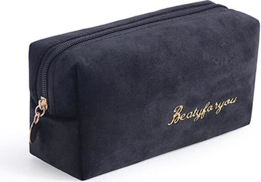 Kosmetikkveske Reise Sminkeveske Organizer Fløyel Toalettveske Vaskepose eller Lommebok Penal med Glidelås Bærbar Vaskbar