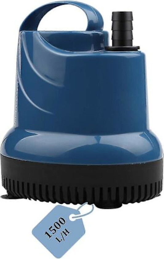 Ny liten senkbar pumpe 1500l/t 20w 230v kjeller dreningspumpe 1,6m løftehøyde 1,8m kabel for hage, akvarium, dam, fontene