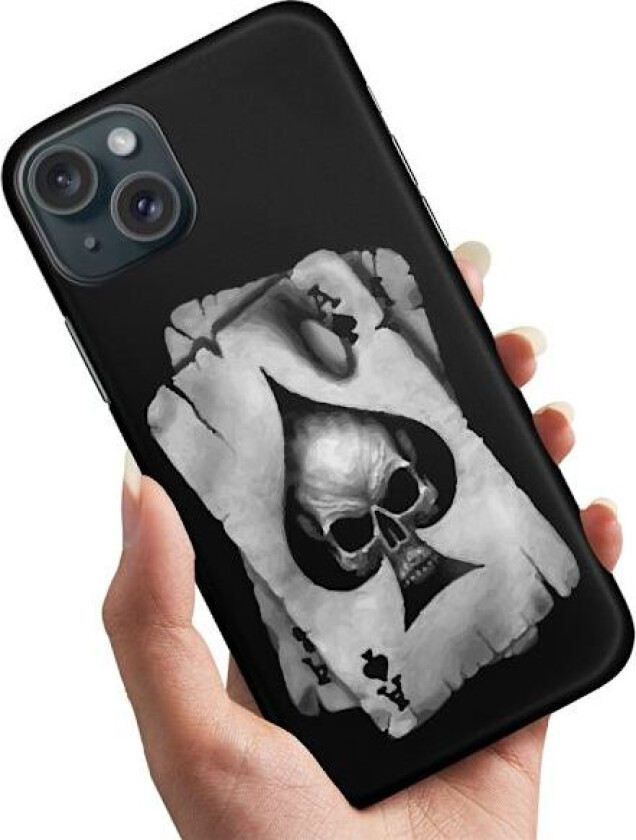 iPhone 15 Plus - Deksel/Mobildeksel Dødningehode Kortstokk