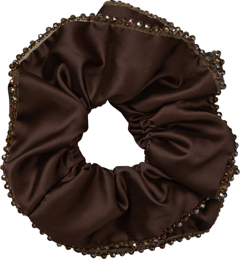 Luster Bead Scrunchie - Brown - ONE SIZE