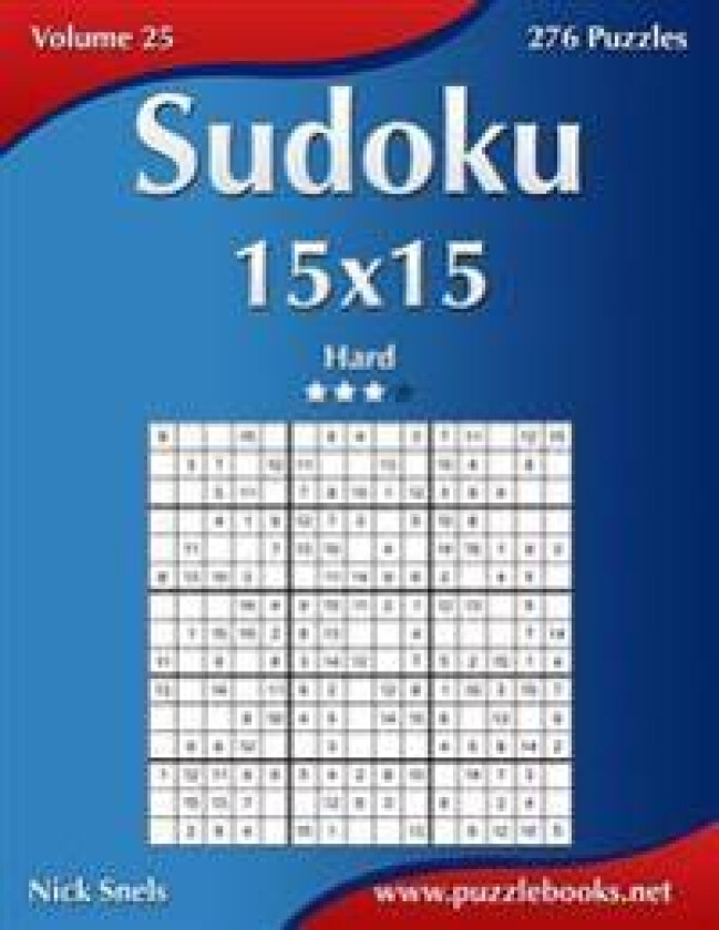 Sudoku 15x15 - Hard - Volume 25 - 276 Puzzles