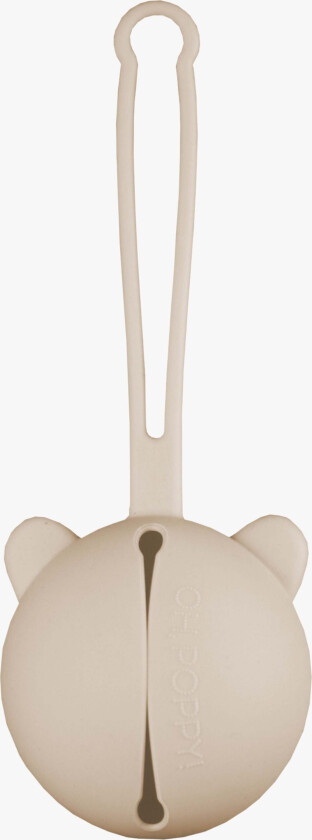 Bilde av Å, Poppy! Nola smokkboks i silikon, linbeige - Smokkesnor - Silikon