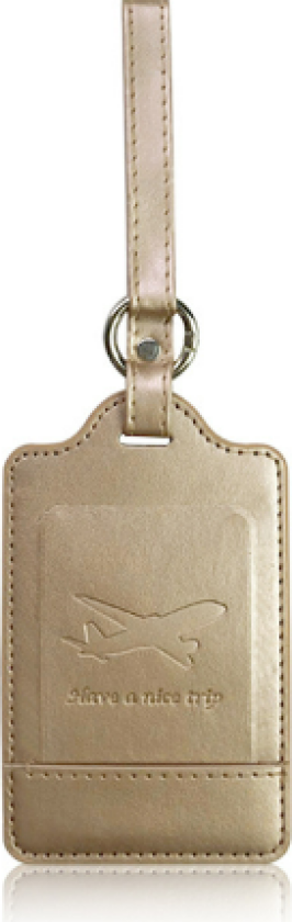 Bagasjemerker i PU-skinn for reiser, 2-pakning Champagne