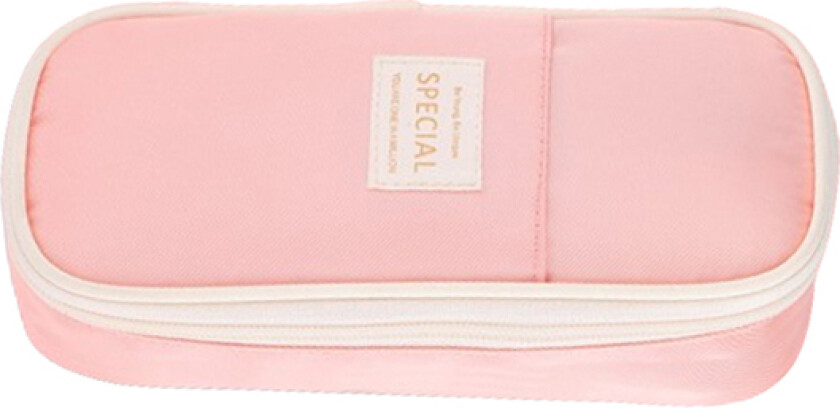 Pennaletui med stor kapasitet, etlags pennal med høy kapasitet Pink