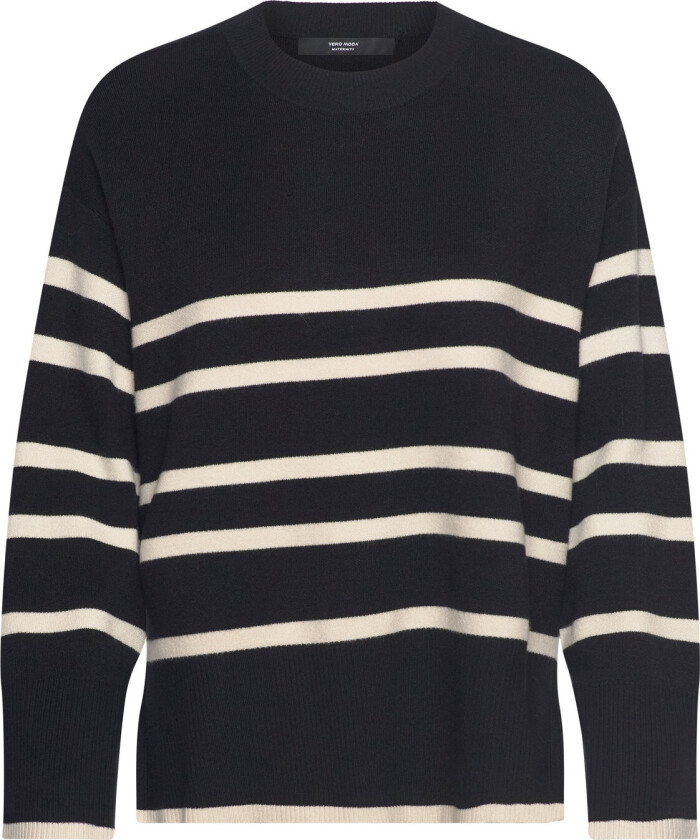 Vmmsaba Ls O-Neck Stripe Pullover Ga - Black - S