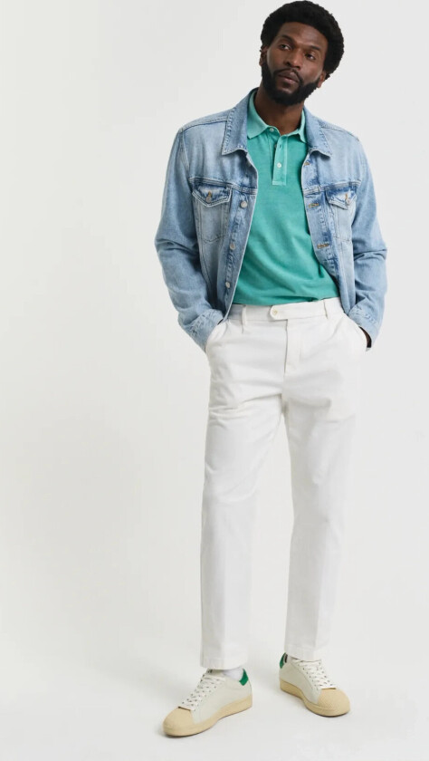 Slim Tapered Cotton Twill Pants - Cream - 34 x 34