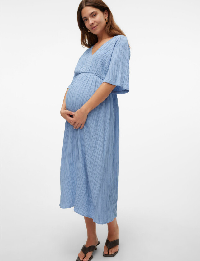 Mlrosana 2/4 Wo Midi Dress - Blue - XS