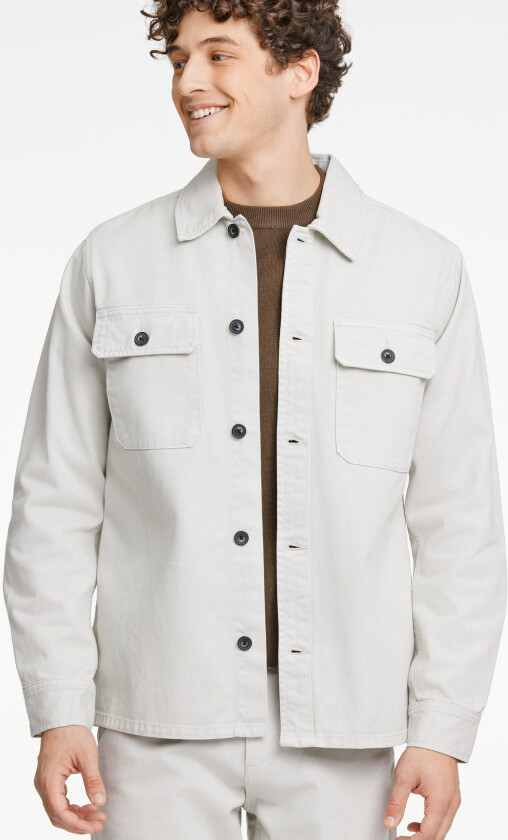 Heavy Twill Overshirt - Cream - S