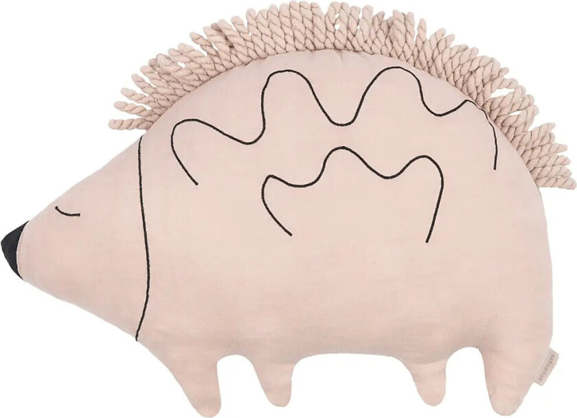 Cushion In Washed French Linen L1N0 - Enzo The Hedgehog - Pink - ONE SIZE