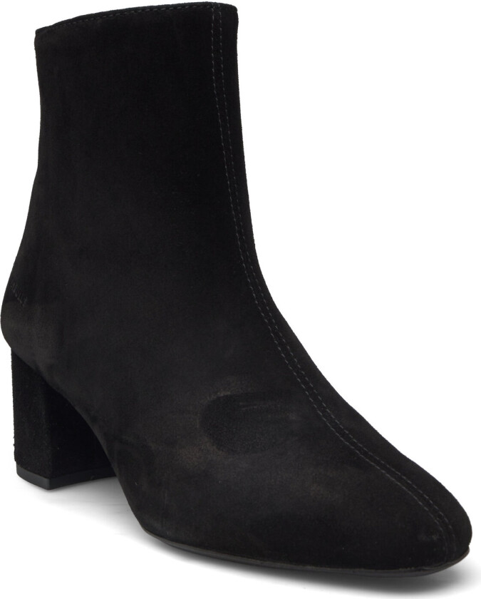 Bootie - Block Heel - With Zippe - Black - 38