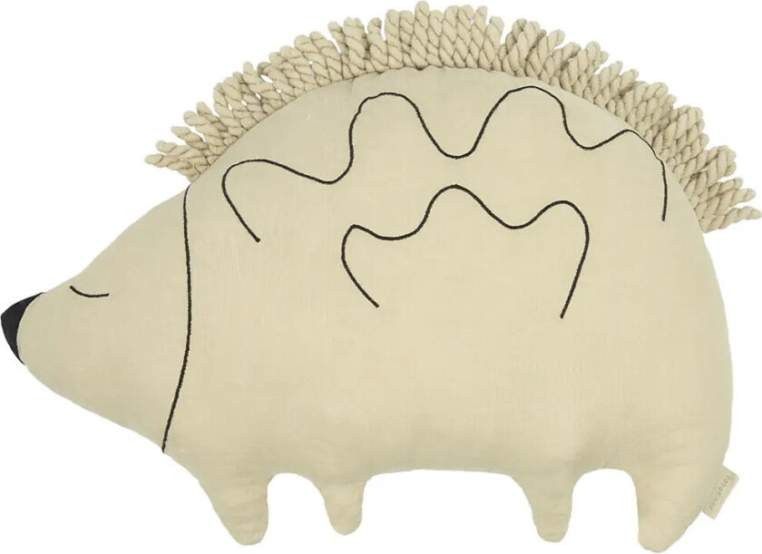 Cushion In Washed French Linen L1N0 - Enzo The Hedgehog - Cream - ONE SIZE