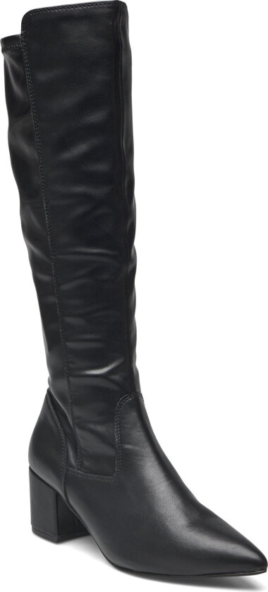 Biadevived Stretch Knee High Boot Smooth Faux Leather - Black - 36