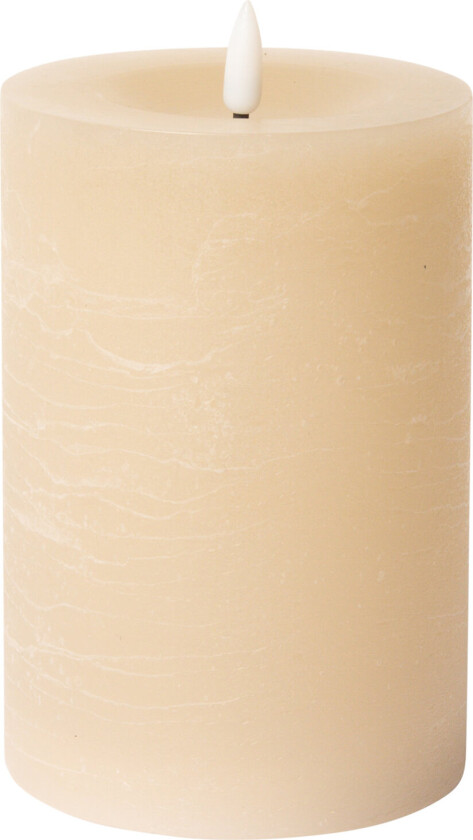 Rustic Finish Led Pillar Candle - Beige - H15CM