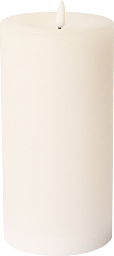 Rustic Finish Led Pillar Candle - White - H20CM