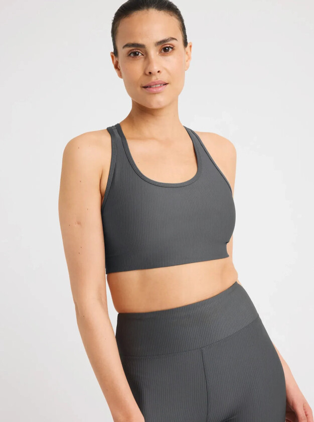 Ribbed R Sportsbra - Grey - S