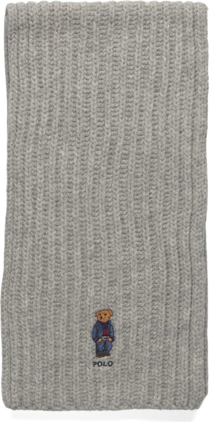 Polo Bear Rib-Knit Scarf - Grey - ONE SIZE