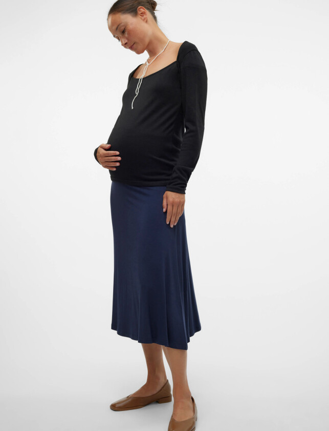 Mlalison Jrs A-Line Midi Skirt - Navy - XS