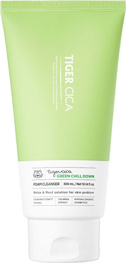 Tiger Cica Green Chill Down Foam Cleanser, 300 ml  Ansiktsrengjøring