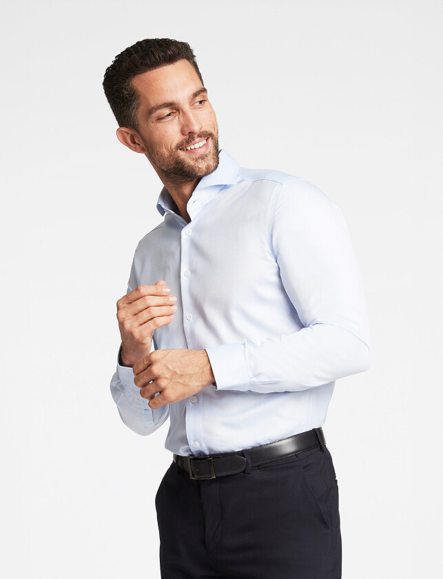 1927:Twill Weave Shirt Wf L/S - Blue - S