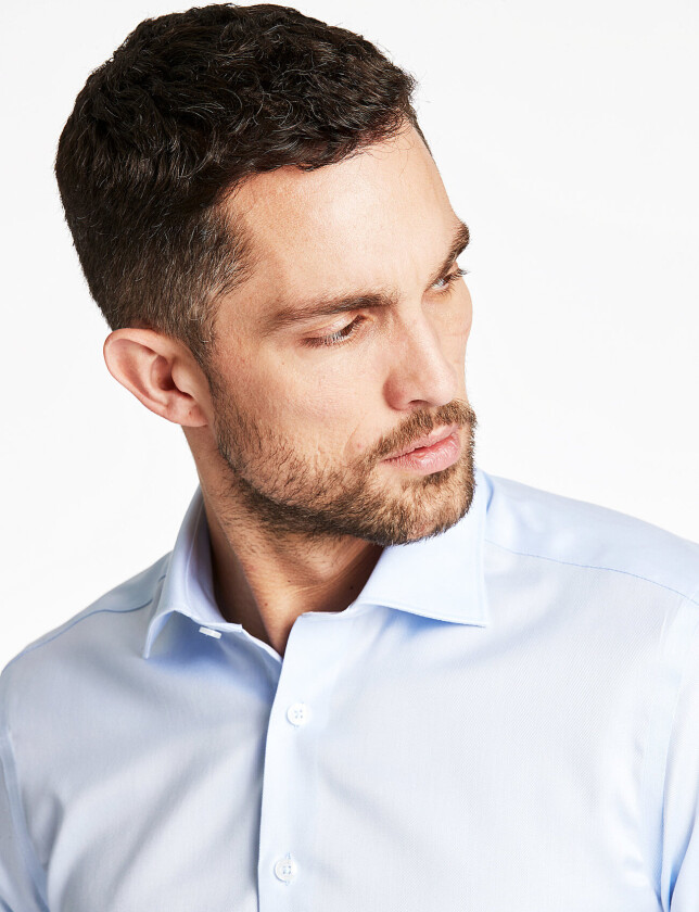 1927:Twill Weave Shirt Wf L/S - Blue - XXL