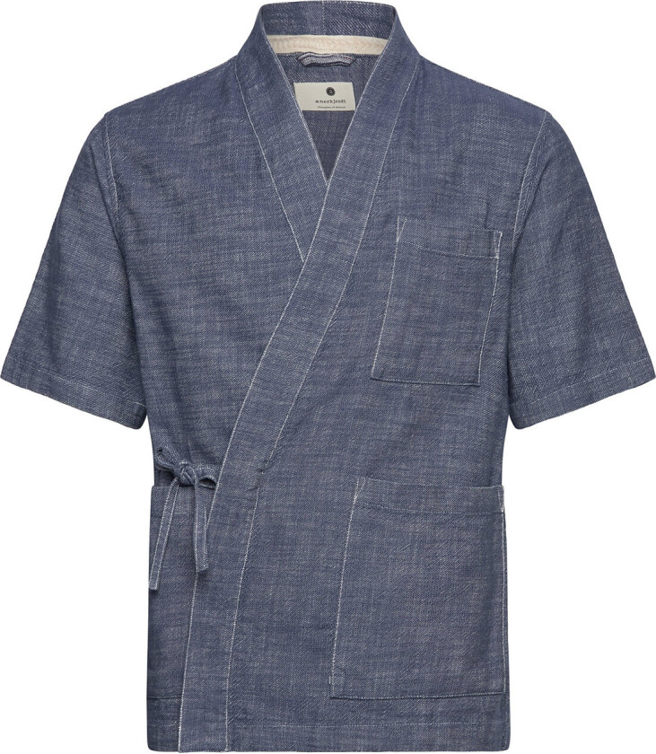 Akjesper Twill S/S Kimono - Navy - M