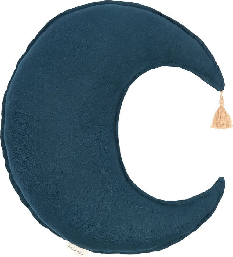 Moon Cushion L1N0 In Washed French Linen - Blue - ONE SIZE