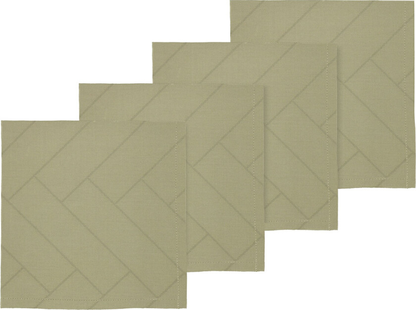 Stofservietter Tiles Damask Eucalyptus 4 Stk - Green - 45X45CM
