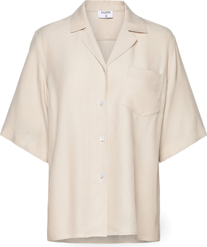 Draped Twill Shirt - Cream - 40