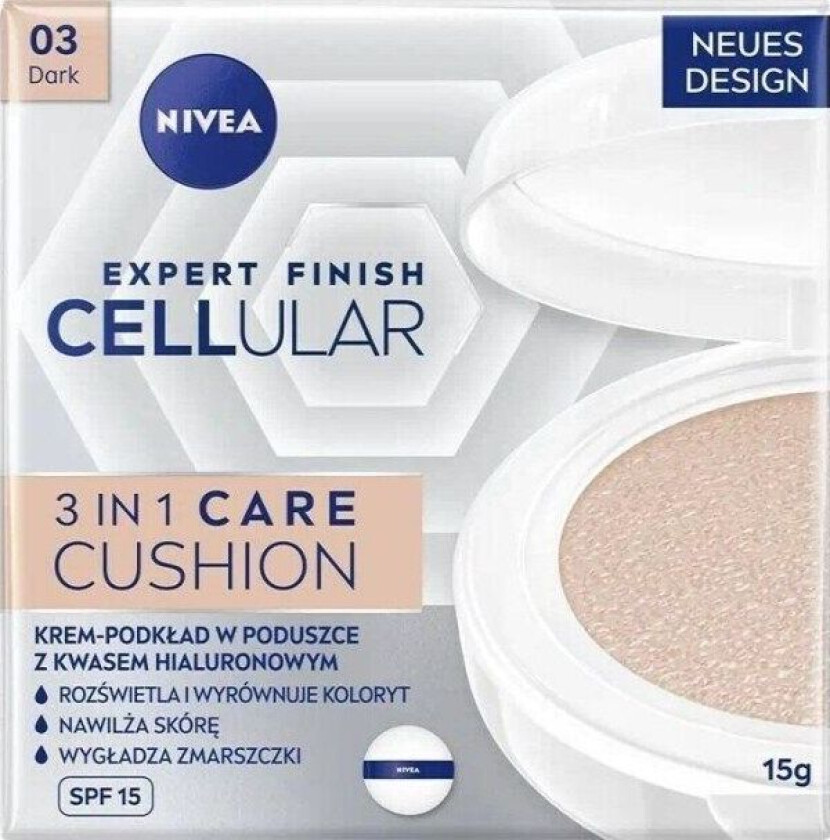 Nivea NIVEA_Expert Finish Cellular 3in1 Care Cushion cream-foundation in a pillow SPF15 03 Dark 15ml