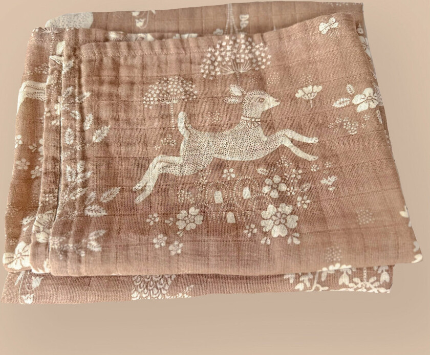 Bilde av Summer Fields Brown Muslin Blanket 110X110 Cm - Beige - 110X110CM