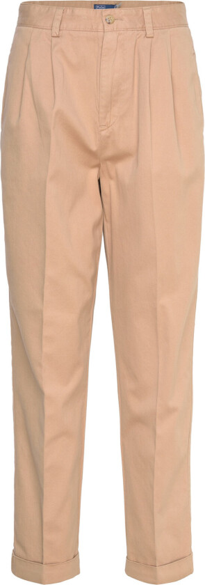 Cotton Twill Straight-Leg Pant - Beige - 34