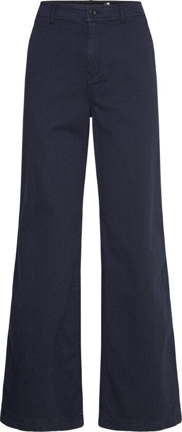 Cotton Twill Wide-Leg Pant - Blue - 38