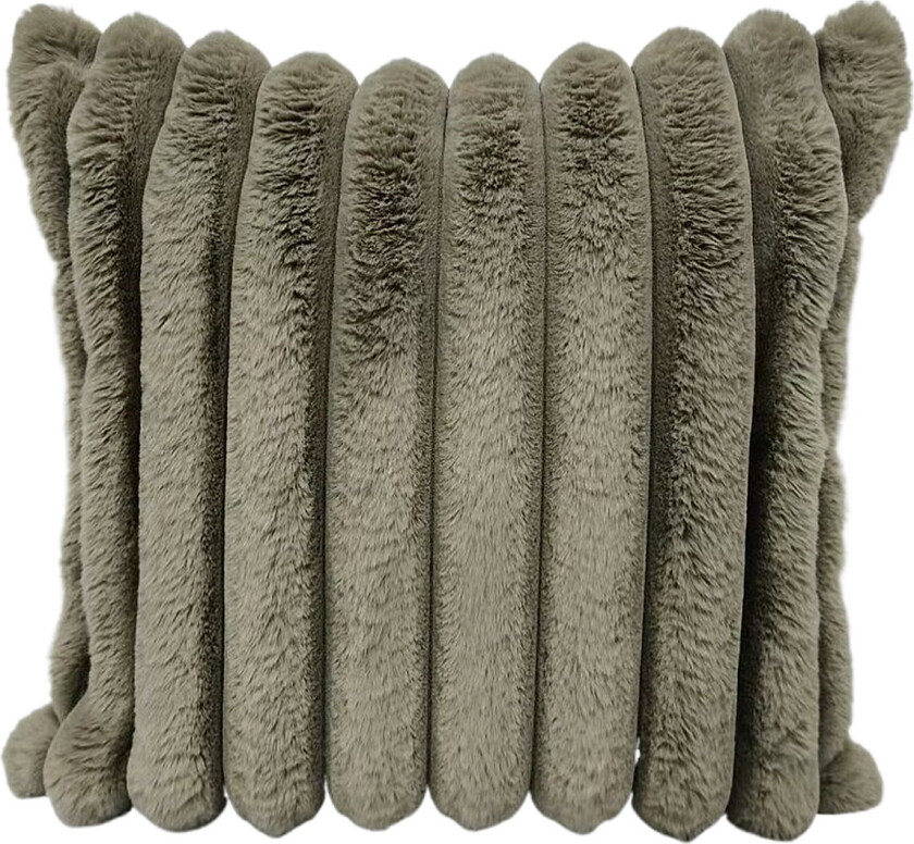 C/C 50X50 Fake Fur Stripe Grey - Green - 50X50CM