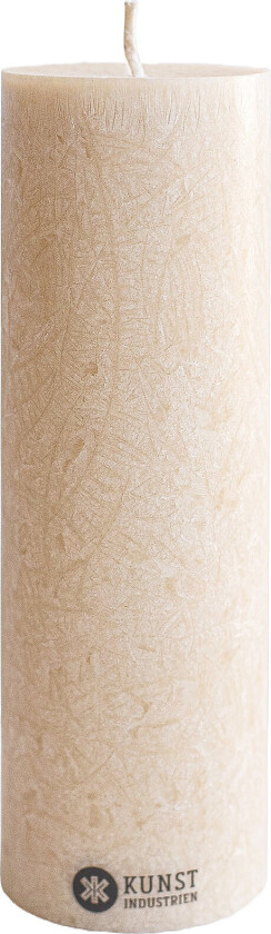 Upcycled Olive Wax Pillar Candle - Beige - 6X18CM