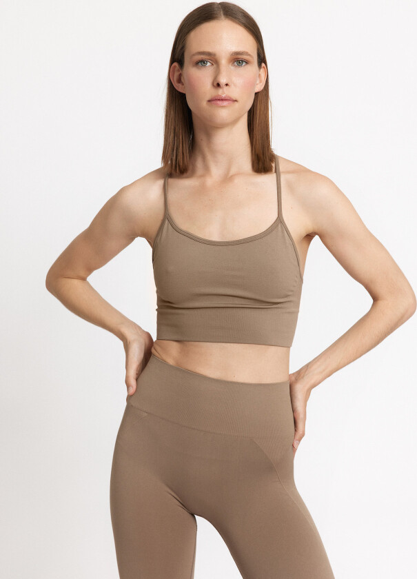 Hilde Seamless Sports Bra - Brown - L/XL